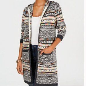 Monteau Los Angeles Open Front Hooded Knit Cardigan (US S)